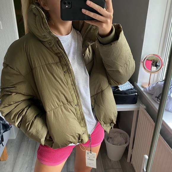 Zara khaki puffer jacket, size XS/XL available , new with tag - Picture 2 of 4